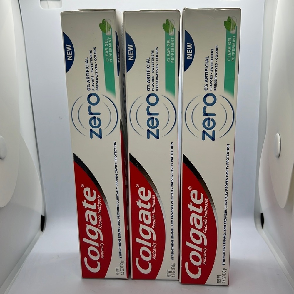 3 x Colgate Zero Toothpaste Clear Gel Peppermint Exp 12/21